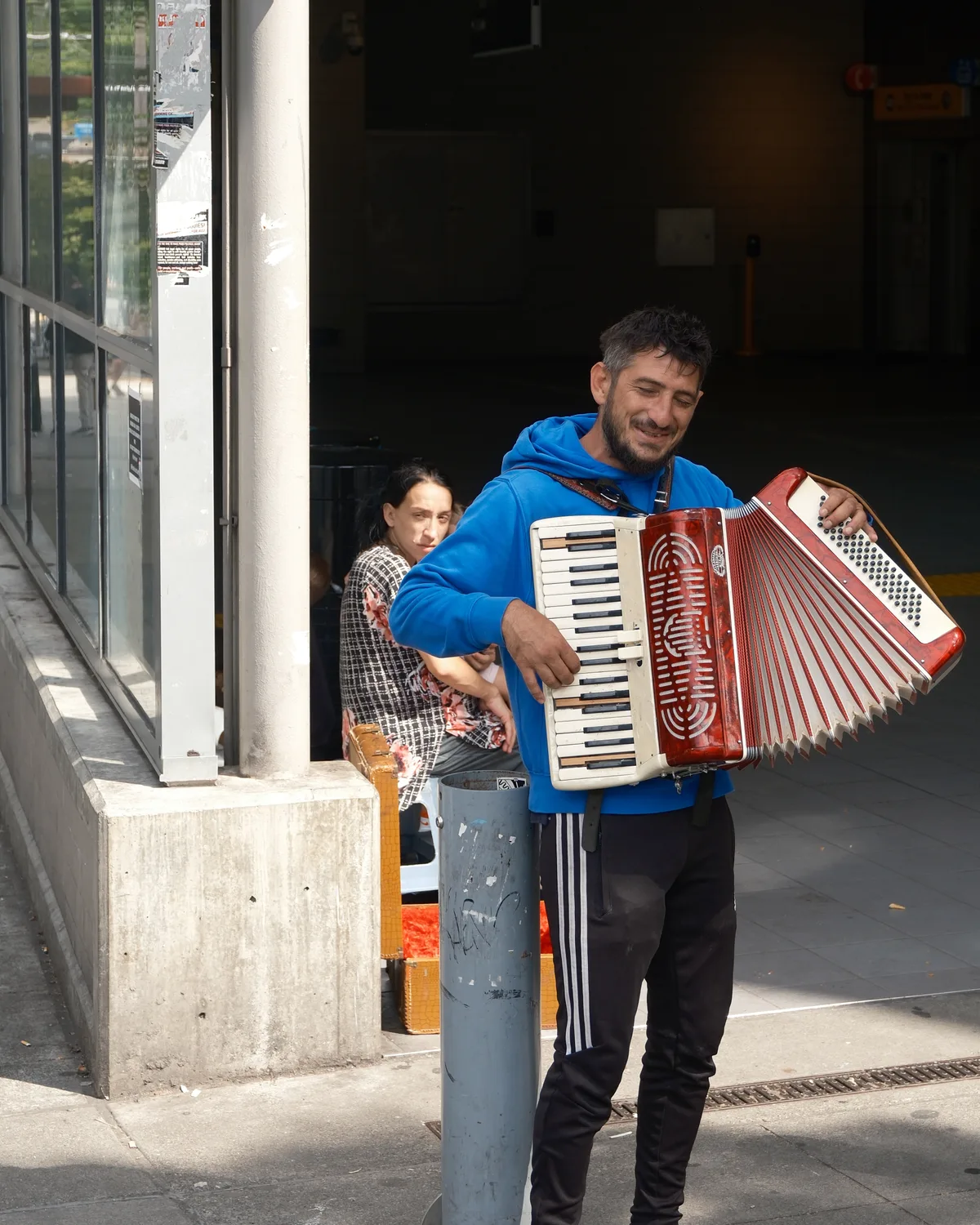 Accordion player close-up